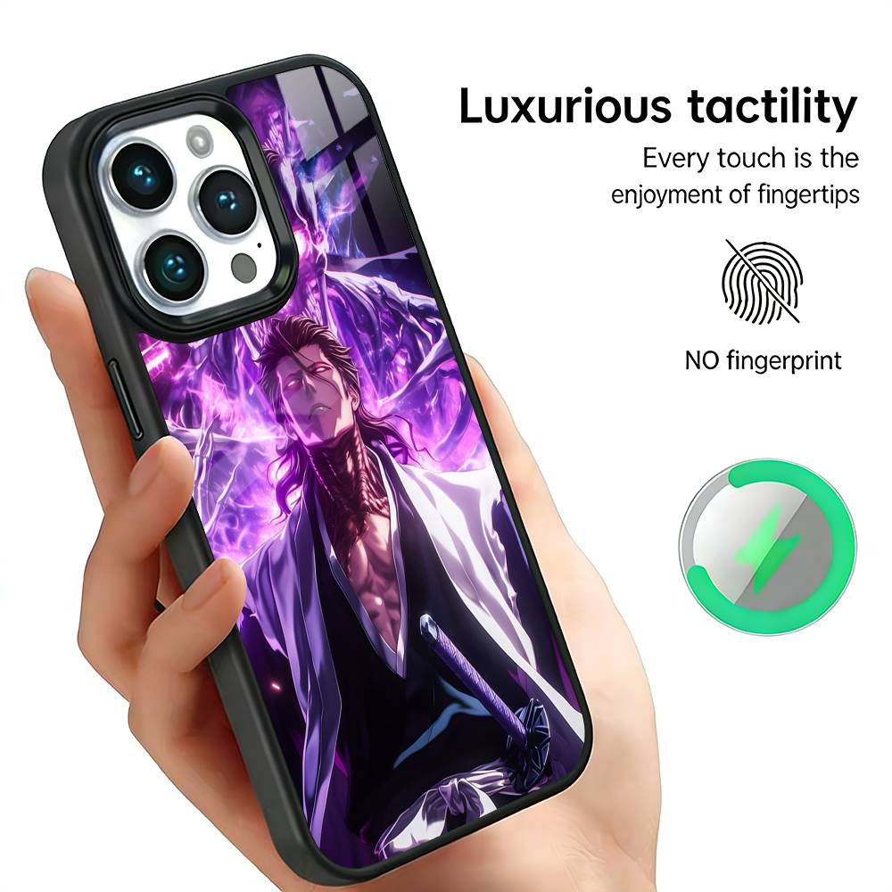

S-Sosuke Aizen B-Bleach Phone Case For iPhone17,16,15,14,13,12,11 Plus,Pro Max, New Magnetic Wireless Charging iPhone17Promax