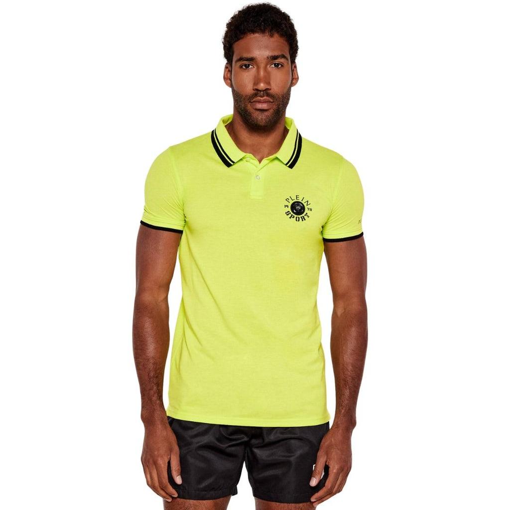 Plein Sport Mens Large Logo Cotton Blend Polo Shirt