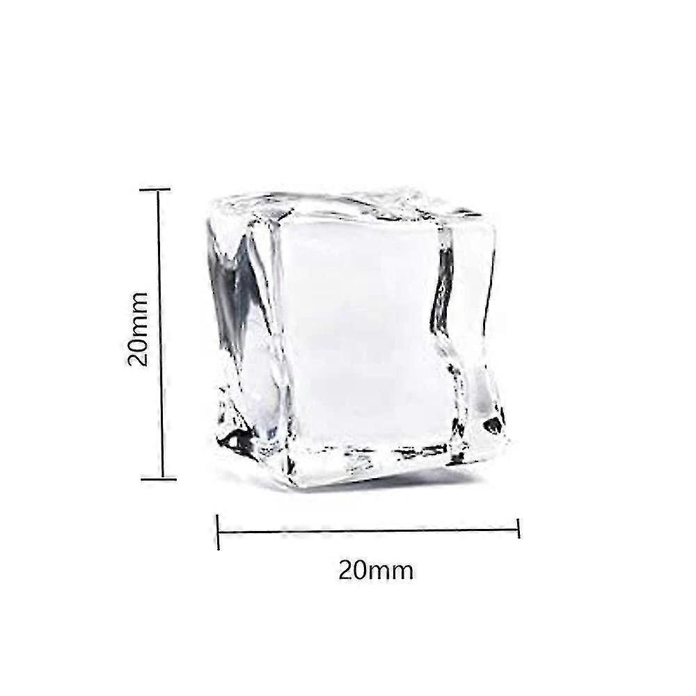 50pcs Acrylic Ice Cubes Plastic Refreezable Washable Simulation Ice For Party And Wedding