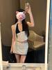 Bohemian style holiday wear pure desire royal sister polka dot neck vest short skirt sexy and beautiful two women