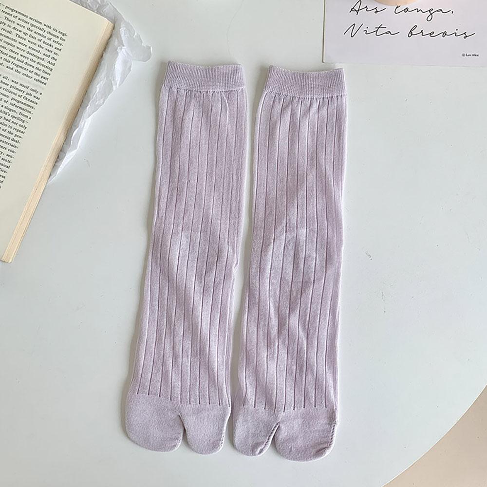 Japanese Style Mid Tube 2 Finger Socks For Women Thin Breathable Casual Cotton Socks Split Toe Socks 2 Toe Socks with Fingers