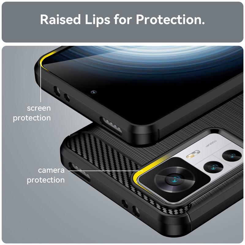For Xiaomi 12T Case Xiaomi 12T  Cover 6.67 inch Carbon Fiber Shockproof Silicone Bumper For Xiaomi 12 12X 12S 12T Pro 12S Ultra