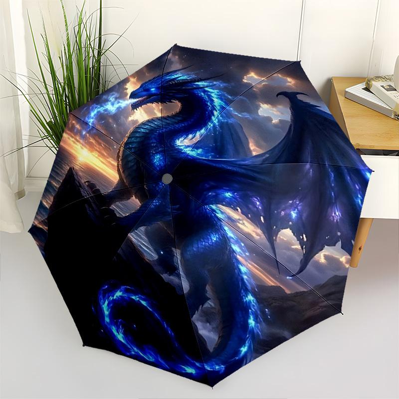 

Dragon, FantasyThemed Automatic Opening and Closing Umbrella 8 Ribs, Suitable for Leisure and Going Out, Outdoor Accessory, Gothic Style,