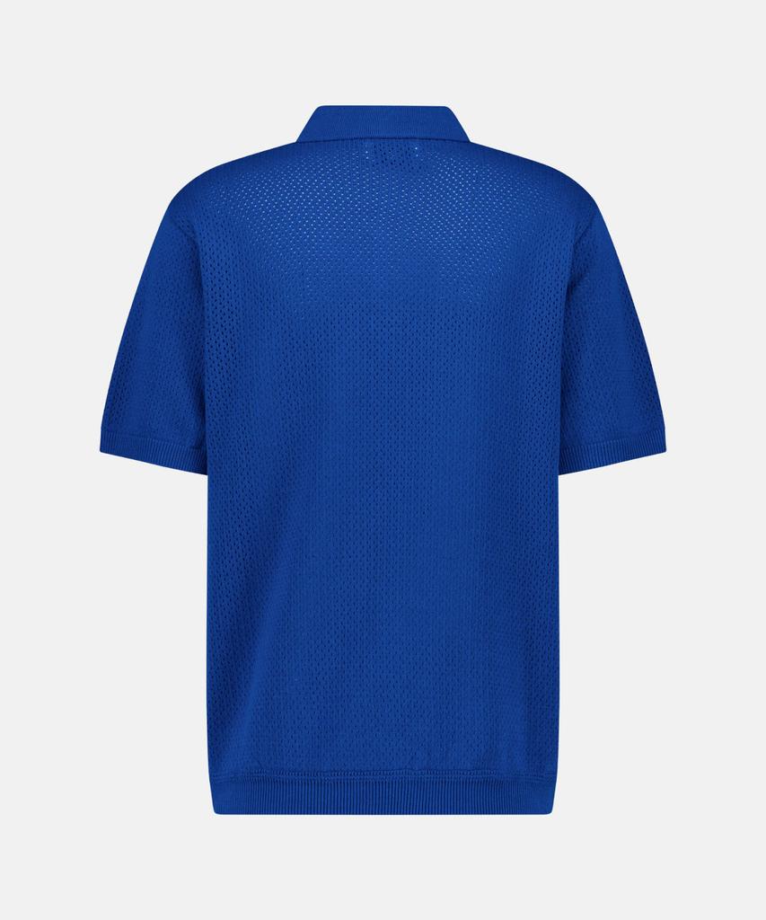 Sun Love Crochet Knit Polo Blue