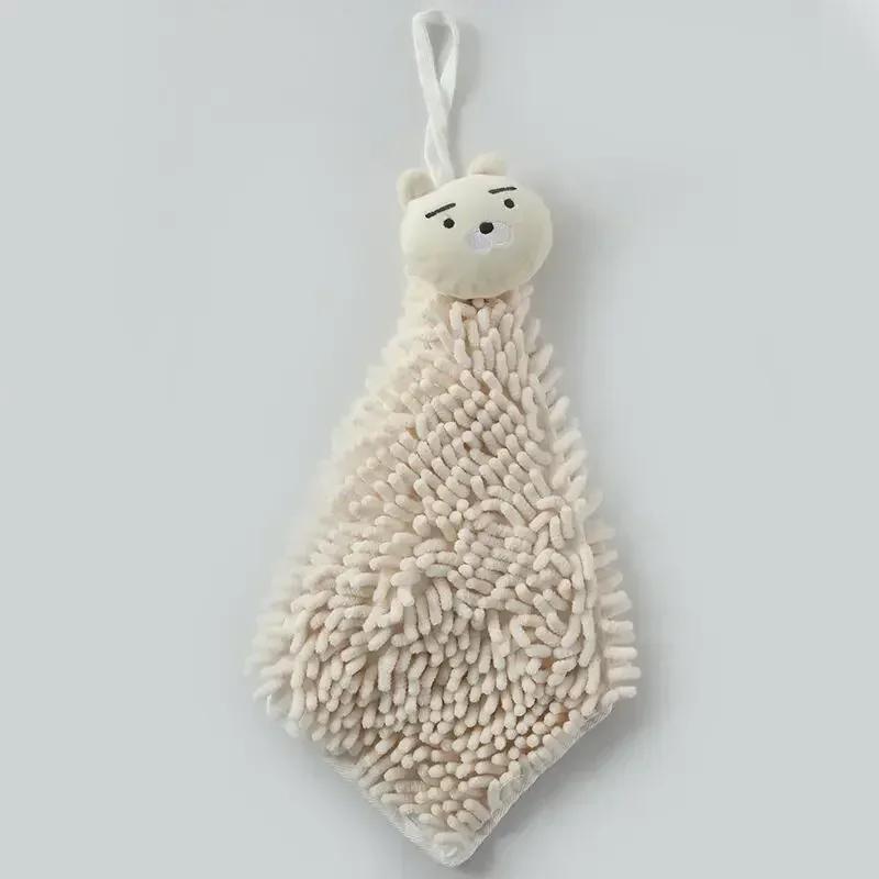

Hand Towel with Hanging Loops Quick Dry Soft Absorbent Microfiber Bathroom Kitchen бежевый