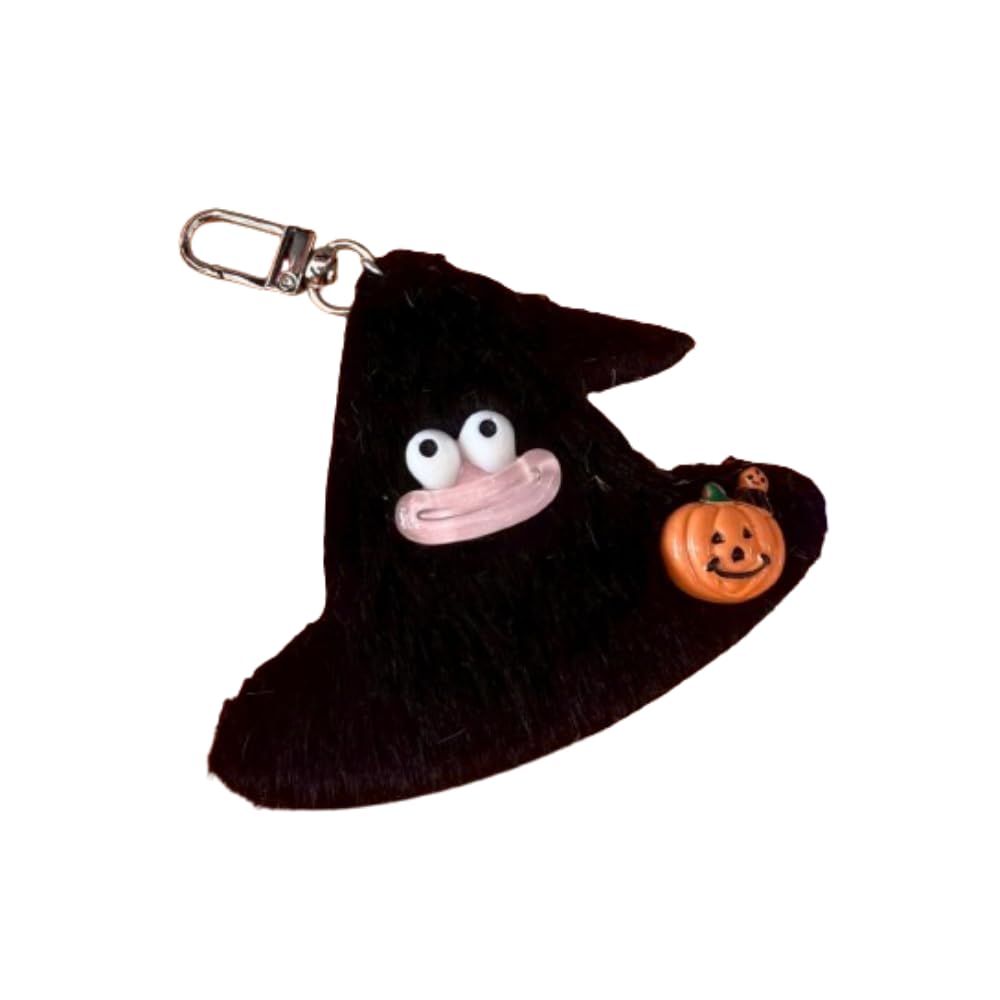 

WEGO Mini Trick Hat Monster Plush School Size Black Keychain, Cute, Girly, Gift, Present, Women s, F, чёрный
