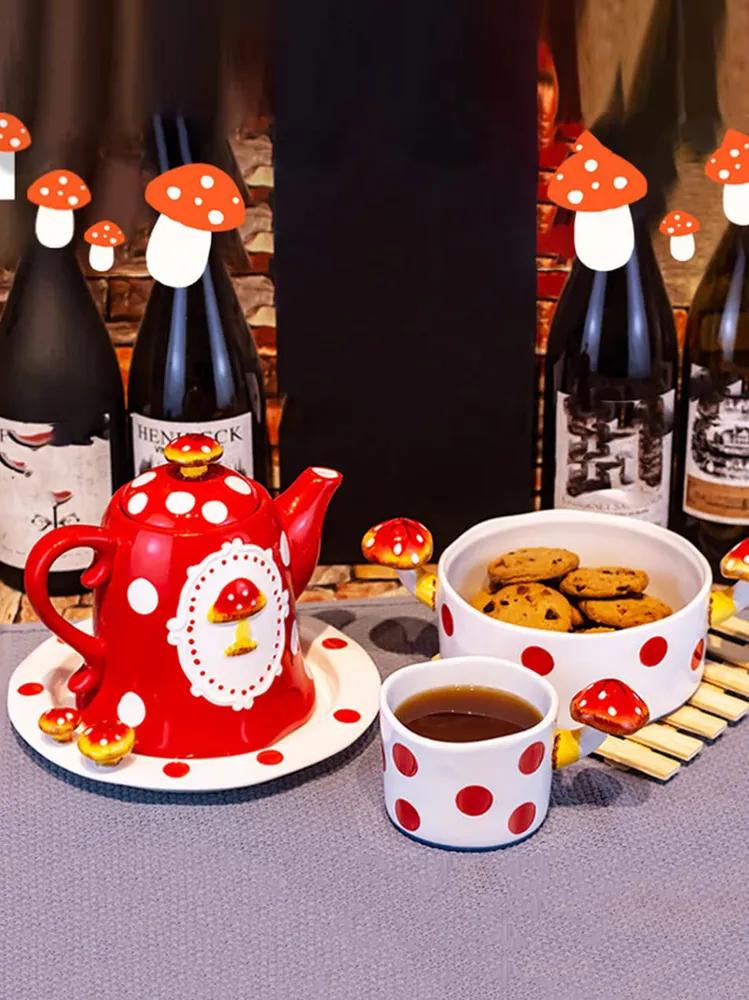 Japanese Mushroom Internet Celebrity Water Cup Ins Style Teapot Kettle  0.91 L