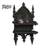 Gothic Wall Decor 3D Printed Double Tier Mount Shelf, Floating Unique Dark Home Soft Furnishing Style Vintage Display Rack for Decoration Organizer