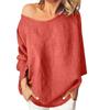 Women's Fashion Solid Color Round Neck Loose Long Sleeve Loose Top
