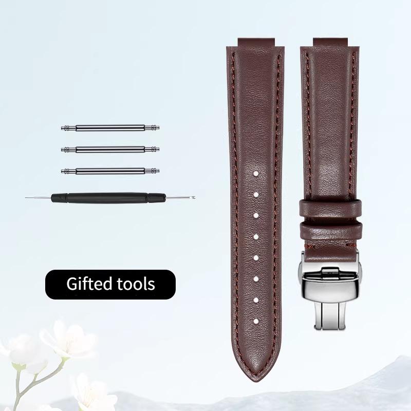 Curved mouth layer cowhide watch strap women for Original CARTIER BALLON BLEU DE CARTIER W69016Z4 WJBB0033 HIPINE men watchband