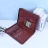 PU Leather A4 File Folder with Zipper Business Manager Clip  For Office School Supplies