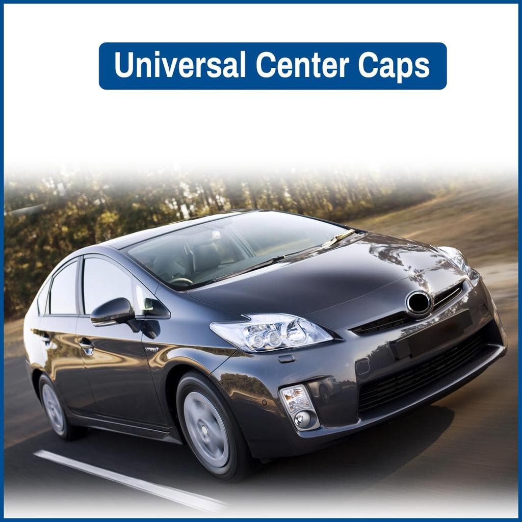 2.2IN 56MM Wheel Center Hubcaps Universal Center Cover Replacement-4Pcs Chrome Silver, Outer 2.2in/55.8mm, Inner 2.02in/51.3mm