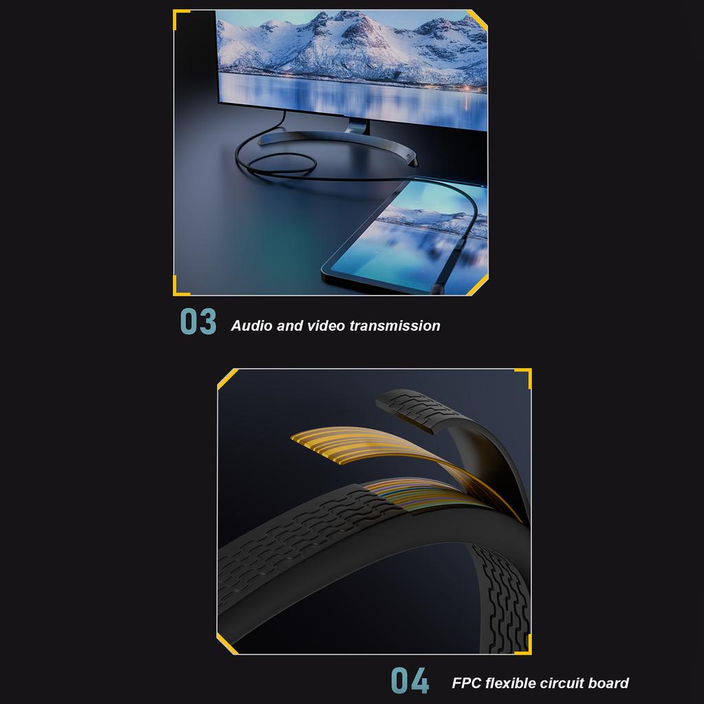 USB 4.0 Cable Short USB C To USB C Cable 40Gbps Data Transmission 240W Fast Charge Cable FPC Design For Laptop Phones