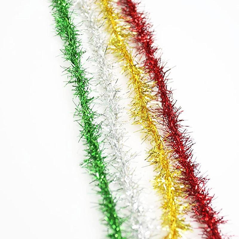 1Pcs Christmas Decoration 1.5M Wire Wreath Colorful Strip Xmas Tree Ornament for Home Decor Line Wreath Ribbon DIY Crafts Party