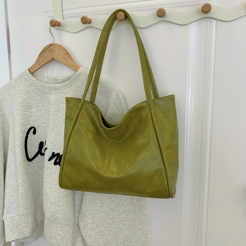 

Сумка-тоут большой емкости, осенняя сумка, женская сумка, нишевый дизайн, универсальная, повседневная сумка на одно плечо подмышкой зелёный