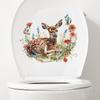 Fun-m116 Cartoon Sika Deer Flower Green Plant Toilet with Bathroom Bathroom Beautification Wall Sticker