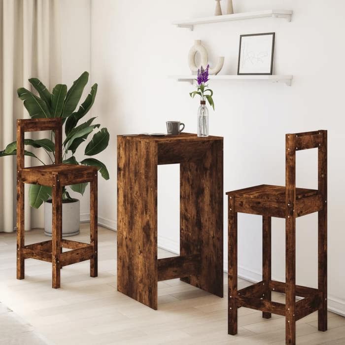 VidaXL Bar Table Smoked Oak 51x50x103.5 Cm Engineered Wood 854422