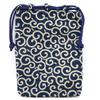 Shingen Drawstring Arabesque Made In Navy X 26 X Cm [Maruzen] Bag, Design, Japan, Blue, Approx. 20.5 0.8