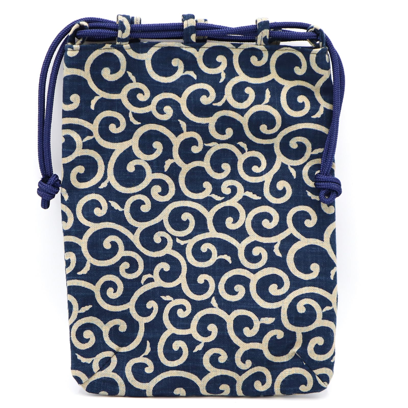 

Shingen Drawstring Arabesque Made in Navy x 26 x cm [Maruzen] Bag, Design, Japan, Blue, Approx. 20.5 0.8