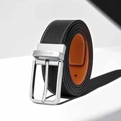 Men's Belt Pin Buckle Layer Cowhide Belt New Versatile Casual Trouser Belt Gift