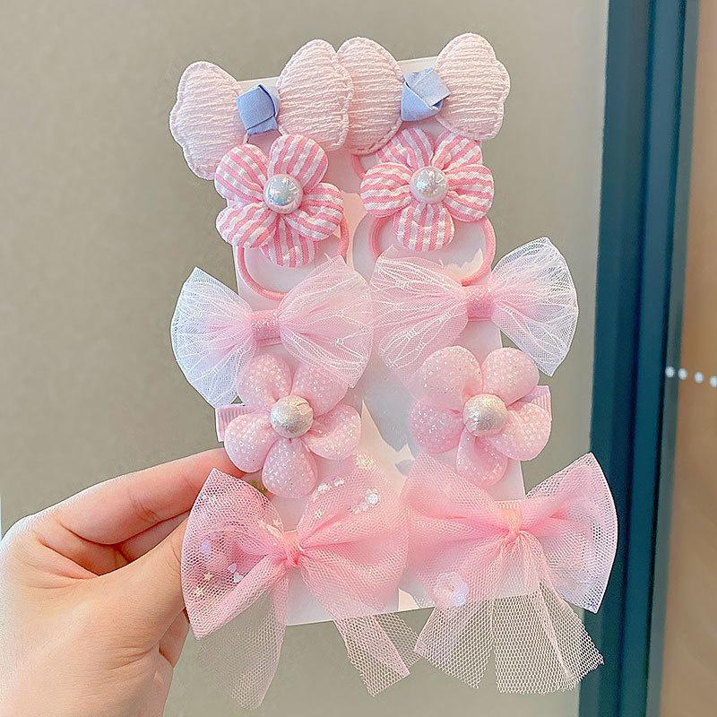 10PCS New Girls Sets Flower Bow Cute Hair Clips Hair Bands Hair Accessories Headwear Hairpins Headdress Barrettes