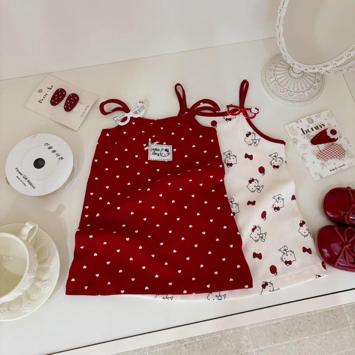 Girls Summer Thin Strap Dress Korean Fashionable Baby Vest Skirt 80