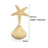 HECHENG, Shell Textured Starfish Metal 18K Gold Plated Earrings Summer Beach Holiday Glamour Jewellery Holiday Summer Jewellery