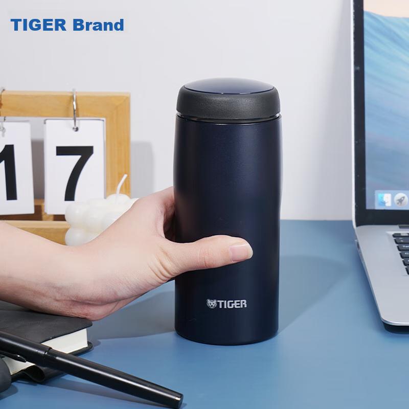 Tiger Stainless Steel Insulated Tumbler, Original Import, Unisex Water Bottle MJA-B036 Dark Black, 360ML