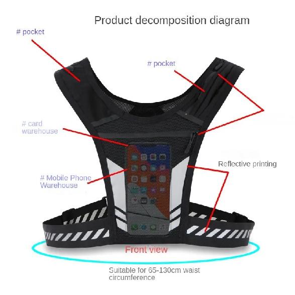 Ultra Light Running Vest with Phone Pocket Water Bottle Holder Breathable Hydration Pack for Outdoor Sports Cycling Hiking Trail