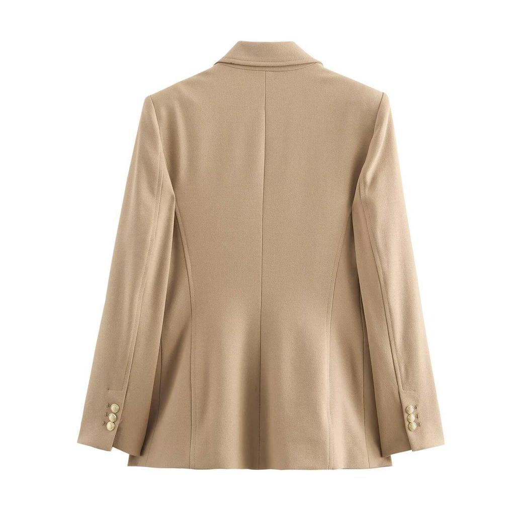 2024 Autumn Women's European & American Style Slim Fit Suit Jacket with Metal Buckle