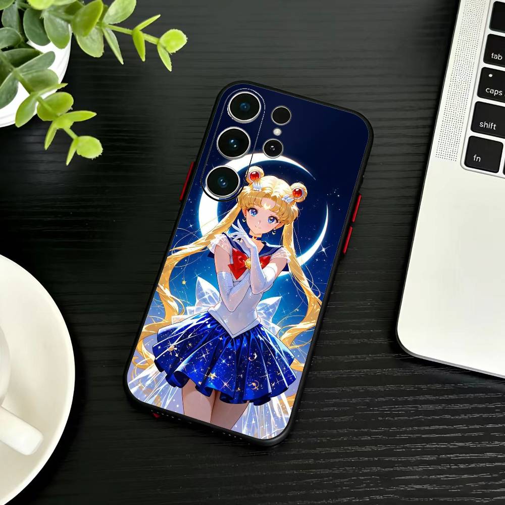 Cartoon D-Sailor M-Moons Handyhülle Für Samsung S26,S25,S24,S23,S22,S21,S20,S30,Ultra,Plus,Fe,Note,5G Schwarze Abdeckung