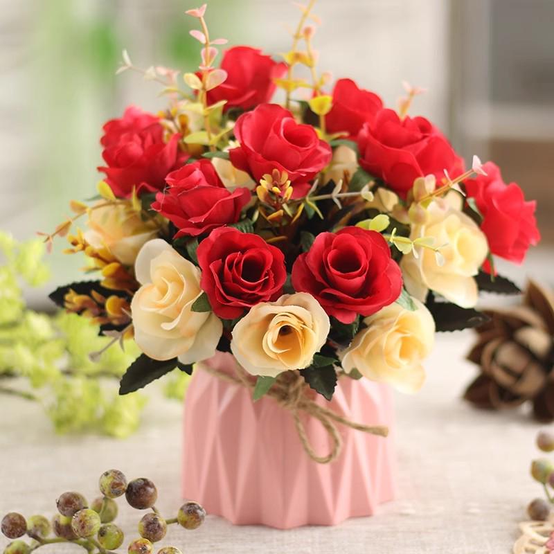 Indoor Artificial Flower Bouquet Decor for Office or Living Room