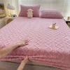 Flannel Sheets Fashion Solid Color Jacquard Comfortable Soft Elastic Bedspread Coral Fleece Fluffy Fitted Bed Sheets for Bed