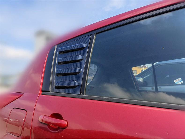 Nissan Tiida 05-10 Mustang-Style Rear Quarter Window Louvers Carbon Fiber Decor