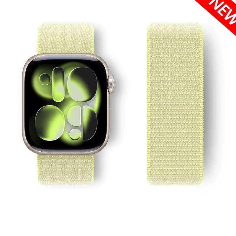 

Nylon Loop Strap For Apple watch bands 44mm 40mm 49mm 41mm 45mm 46mm correas Bracelet iWatch Series 7 6 5 se 8 9 ultra 2 3 10 11 S10-46 42 44 45 49mm неоновый жёлтый