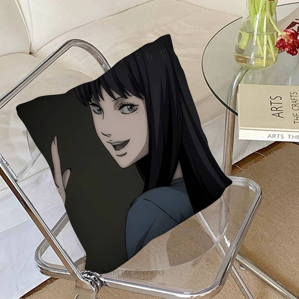 1Pc Anime Tomie Junji Ito Pillow Case Fashion Square Pillowcase Bedroom Sofa Room Ins Decoration Leisure
