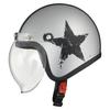 LEAD Motorcycle Jet Helmet MOUSSE Star Silver Free Size (57-60cm) -