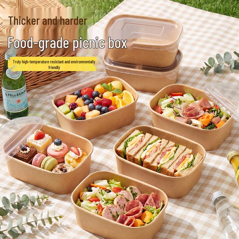 Disposable Kraft Paper Picnic Lunch Box