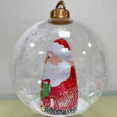 60cm Outdoor Christmas Inflatable Decorated Ball Light Up PVC Giant Large Balls Xmas Tree Decorations Ball With Light Ornament