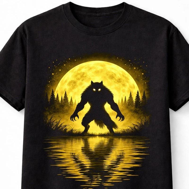 Werewolf Full Moon Horror Monster Halloween Graphic Unisex TShirt S