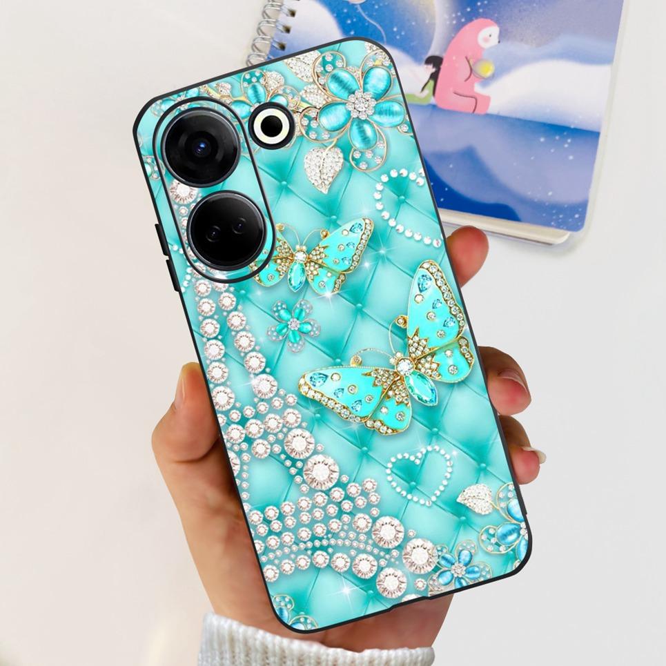 For Tecno Camon 20 Pro 4G 5G Case Cute Cat Cartoon Love Heart Liquid Silicone Shell For Tecno Camon 20 Premier Camon20 4G Funda