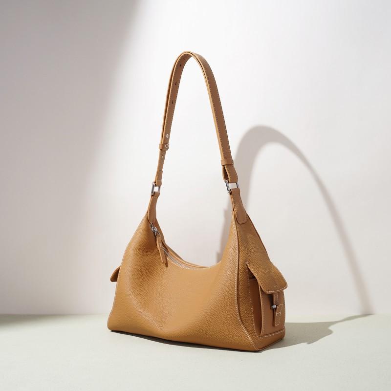 2026 Early Large-capacity Commuting Shoulder Bag All-match Hobo Underarm Simple Leather High-quality Cross-body Women's