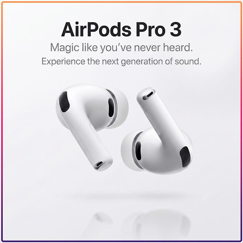 New TWS Wireless Earbuds AirPods Pro 3 Pro-Level Noise Cancellation 30H Battery IPX4 Waterproof Bluetooth Headphones