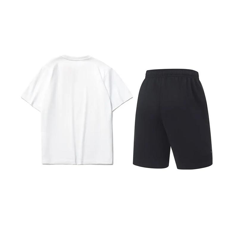 Li Ning Round Neck Pullover Letter Logo Print Fashion Loose Comfortable Versatile Casual Sports Suit Unisex suit AHSU999-1+AKST543-3