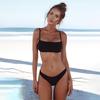 Women Solid Bikini Set Push-up Unpadded Bra Swimsuit Swimwear Triangle Bather Suit
