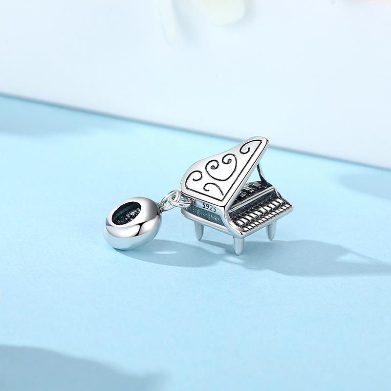 Original 925 Sterling copper Charm Bead Love Music Note Piano Pendant Charms Fit Brand Bracelets Necklaces Women Diy Zircon