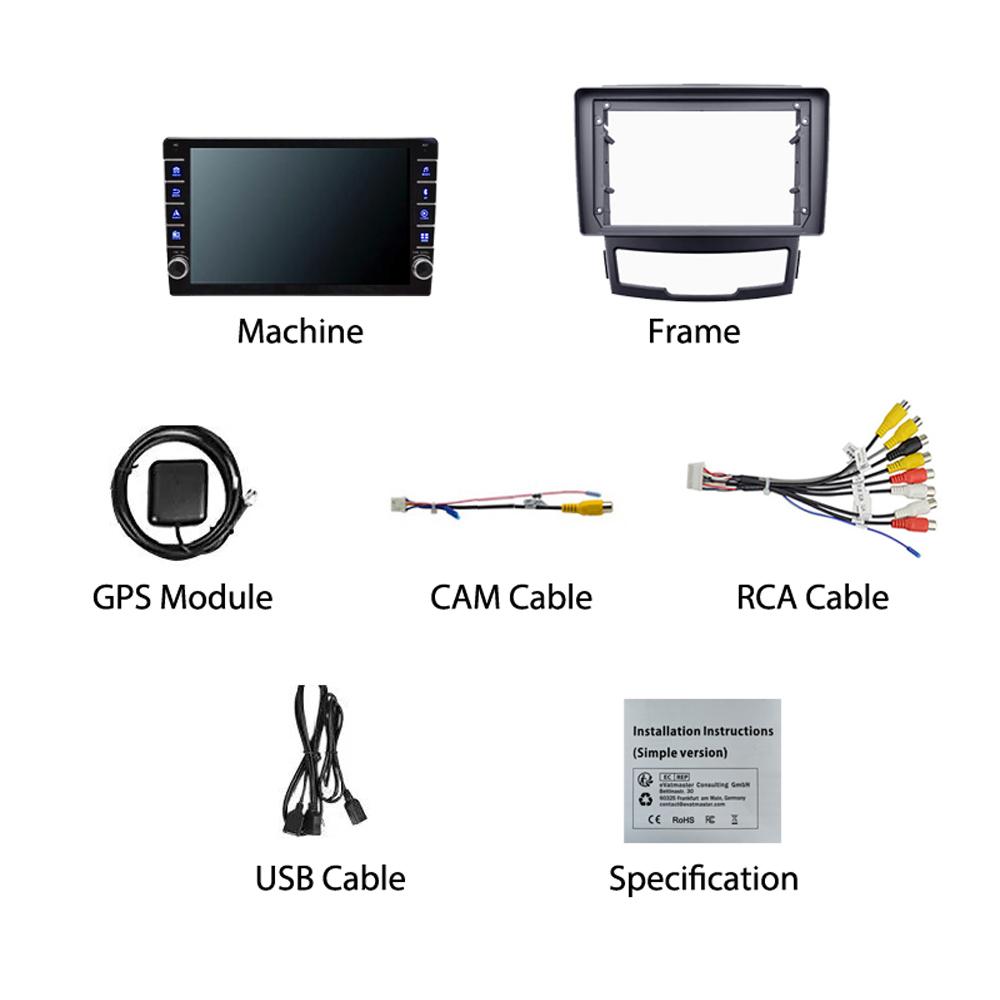 For SsangYong Korando 2010-2013 With Button Knob Android Car Radio Multimedia Player Navigation Stereo GPS 2 Din 1+16GB