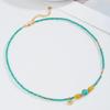Bohemian Yellow Agate & Turquoise Abacus Bead Clavicle Necklace