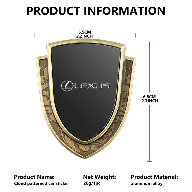 3D Metal Car Side Body Trunk Decoration Emblem Sticker Shield Styling For Lexus RX350 IS250 IS200 GS300 LX570 RC350 UX250h ES350