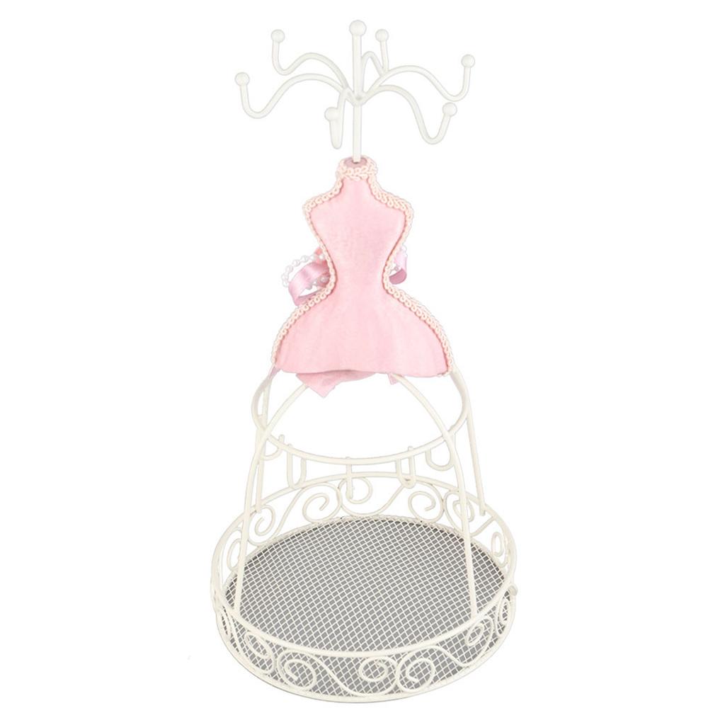 Modell Kleid Hochhackige Schuhe Ohrring Halskette Ring Schmuckhalter Ständer Display(Eisenregal)